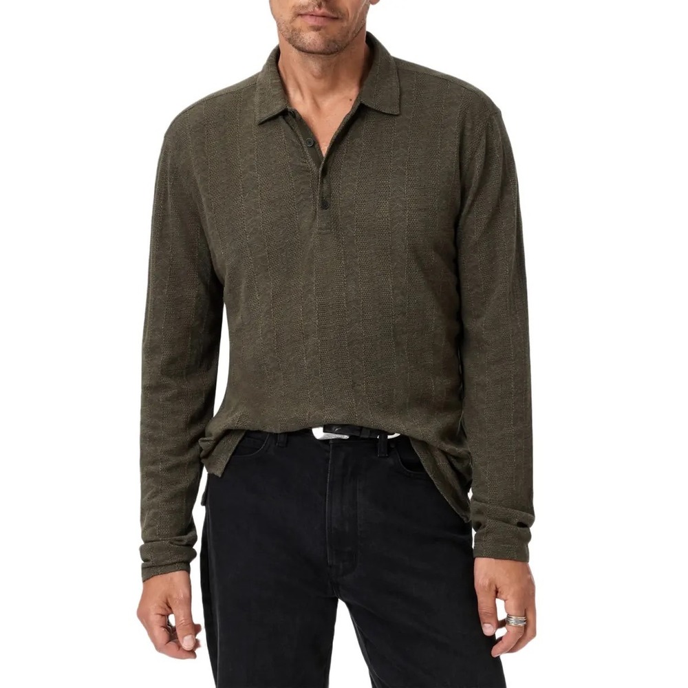 John Varvatos USA Jalen Mens Th Knit‎ Long Sleeve 5-Button Shirt Color Marl Sz M